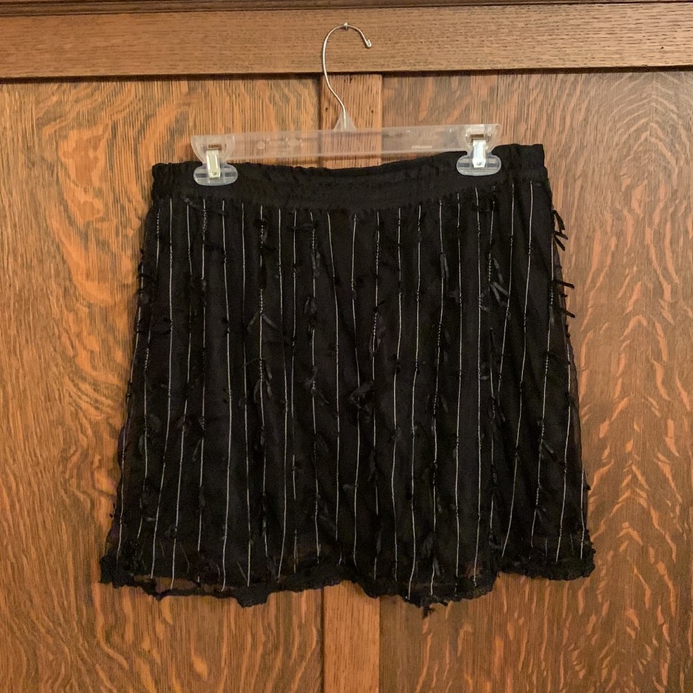 Authentic Y2K Funhouse NYC gothic pinstriped mini skirt tulle and ribbons XXL